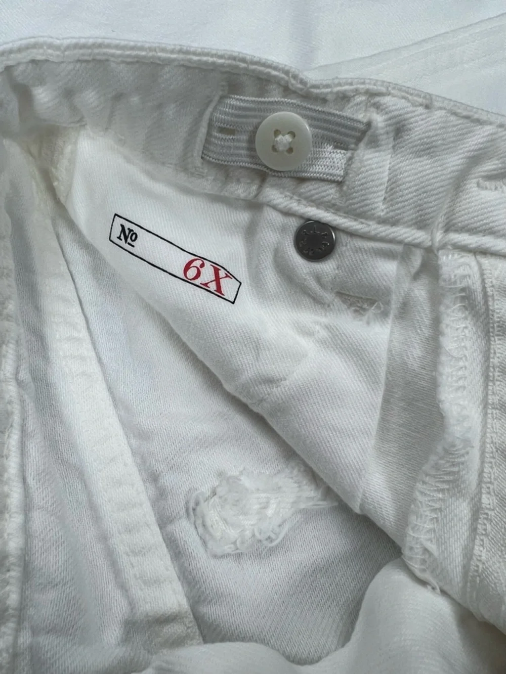 Polo Ralph Lauren Girls Curved Tapered Denim Jeans White 6X Adjustable Waist